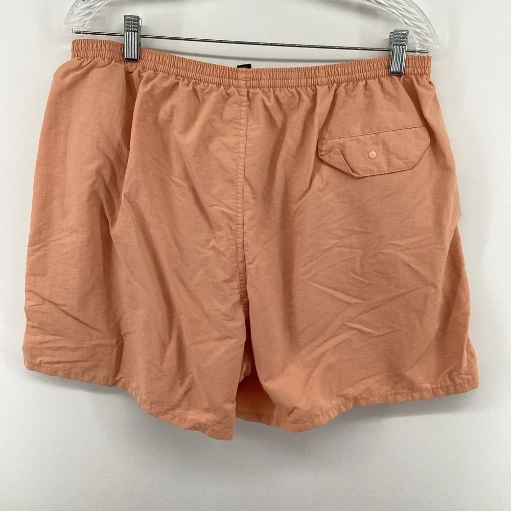 Mens Patagonia Athletic Short Orange Drawstring Pockets Flat-Front With Liner-XL
